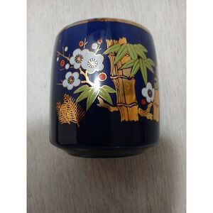 JAPAN TEA CUP NAVY BLUE GOLD TRIM - 2.75 INCHES TALL MCI Bamboo Japanese